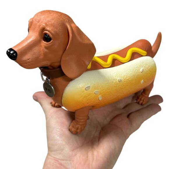 New JW PEI Women's Dachshund Brown Yellow Hard Plastic Hot Dog Clutch Bag - Picture 8 of 8